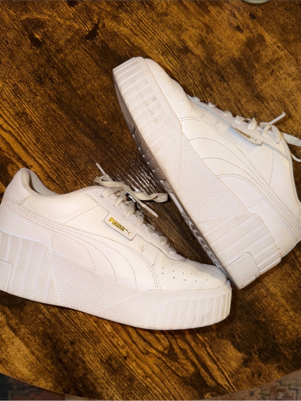 Puma White Women’s Platform Leather Sneakers